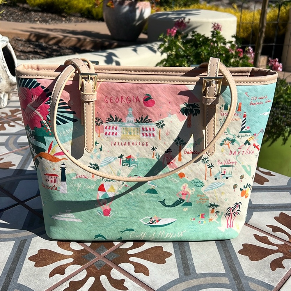 TOMMY BAHAMA SMALL MAP TOTE FLORIDA